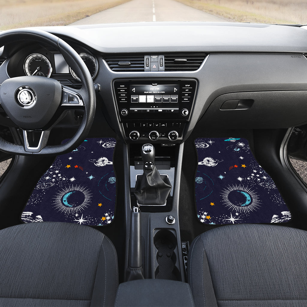 Universe Galaxy Outer Space Print Front And Back Car Floor Mats/ Front Car Mat