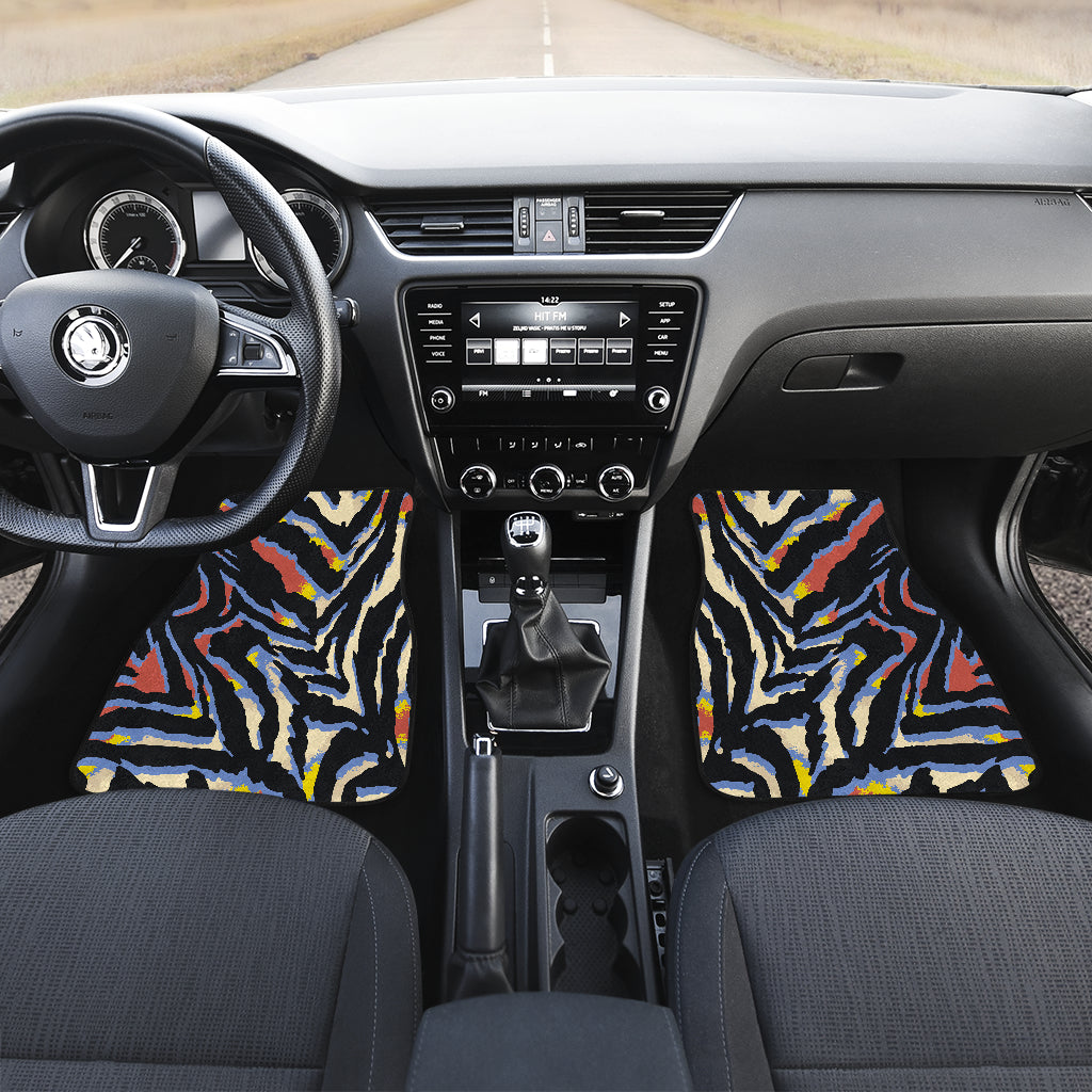 Abstract Zebra Pattern Print Front And Back Car Floor Mats/ Front Car Mat