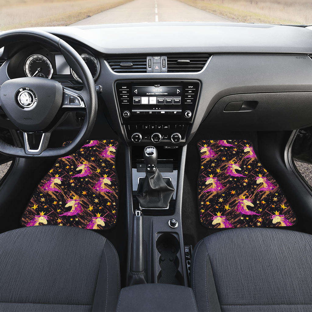 Star Fairy Unicorn Pattern Print Front And Back Car Floor Mats/ Front Car Mat
