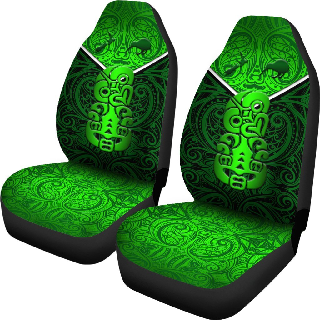 New Zealand Maori Rugby Car Seat Covers Pride Version Green