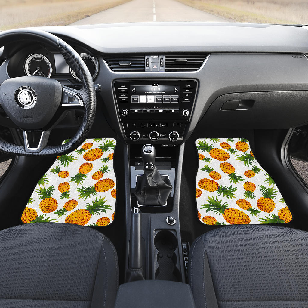 Summer Pineapple Pattern Print Front And Back Car Floor Mats/ Front Car Mat