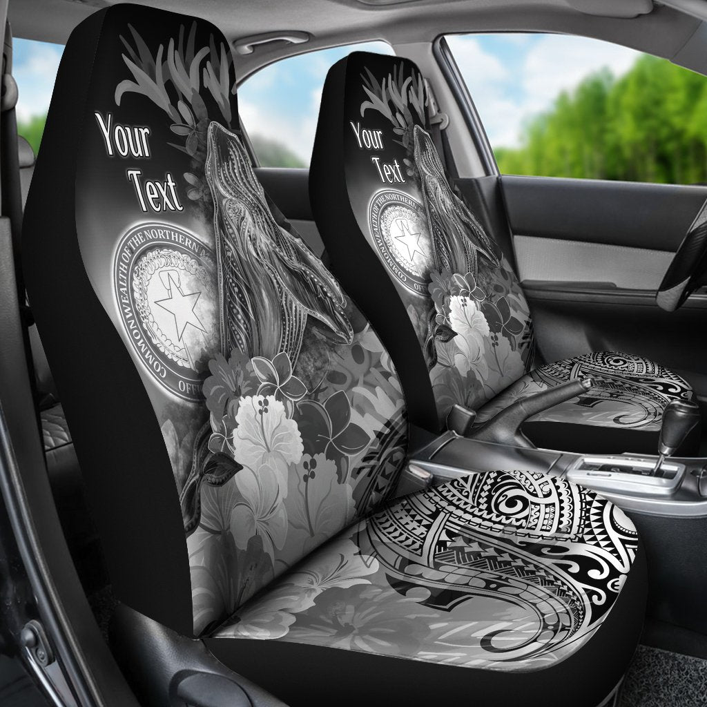 CNMI Personalised Car Seat Humpback Whale with Tropical Flowers (White)