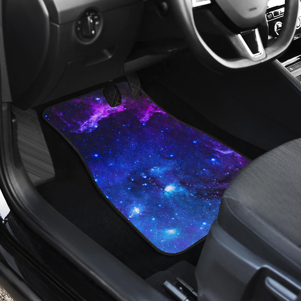 Purple Galaxy Space Blue Starfield Print Front And Back Car Floor Mats/ Front Car Mat