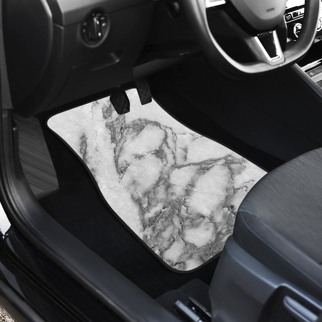 White Gray Marble Print Front And Back Car Floor Mats/ Front Car Mat