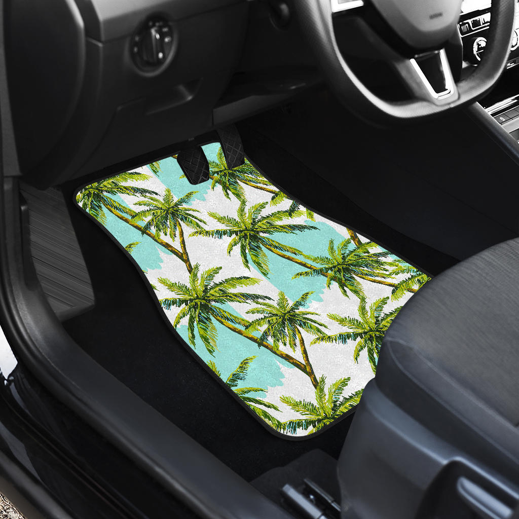 Palm Tree Tropical Pattern Print Front And Back Car Floor Mats/ Front Car Mat