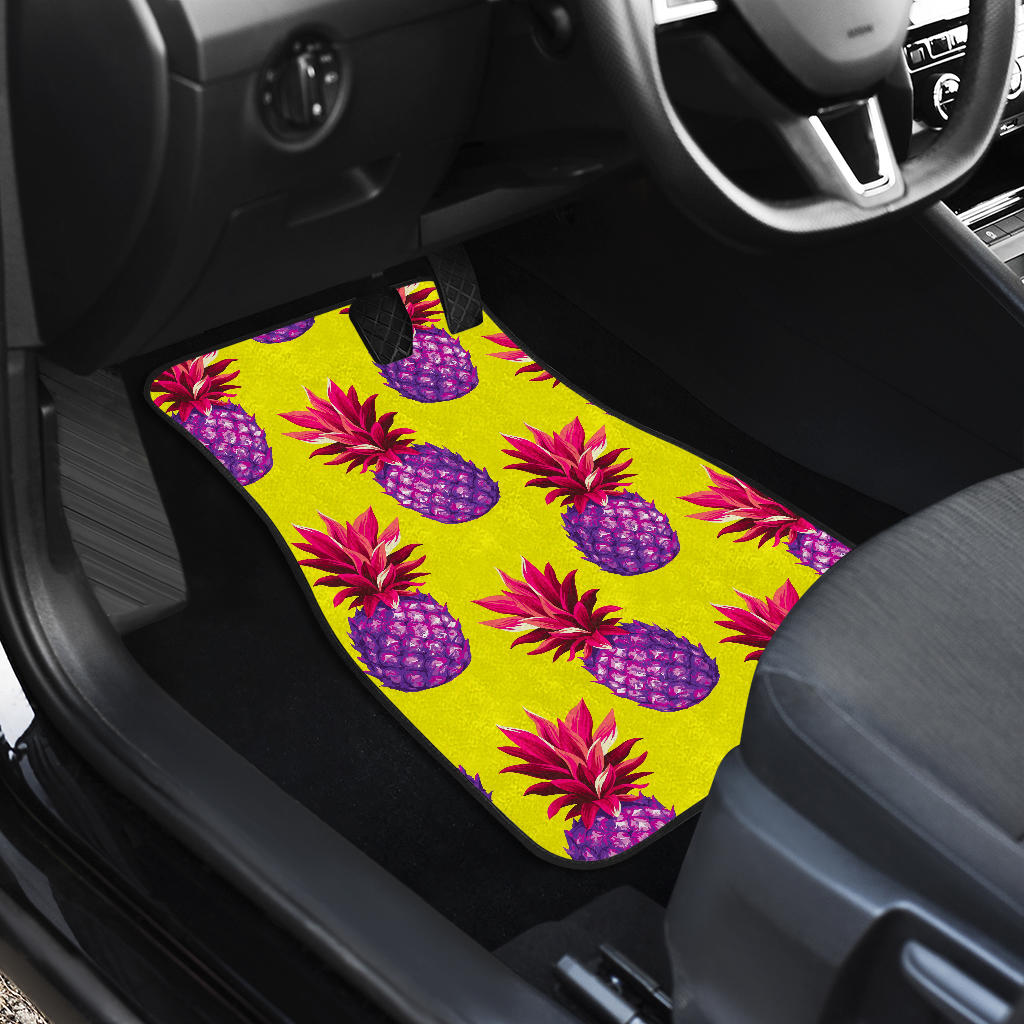 Purple Edm Pineapple Pattern Print Front And Back Car Floor Mats/ Front Car Mat