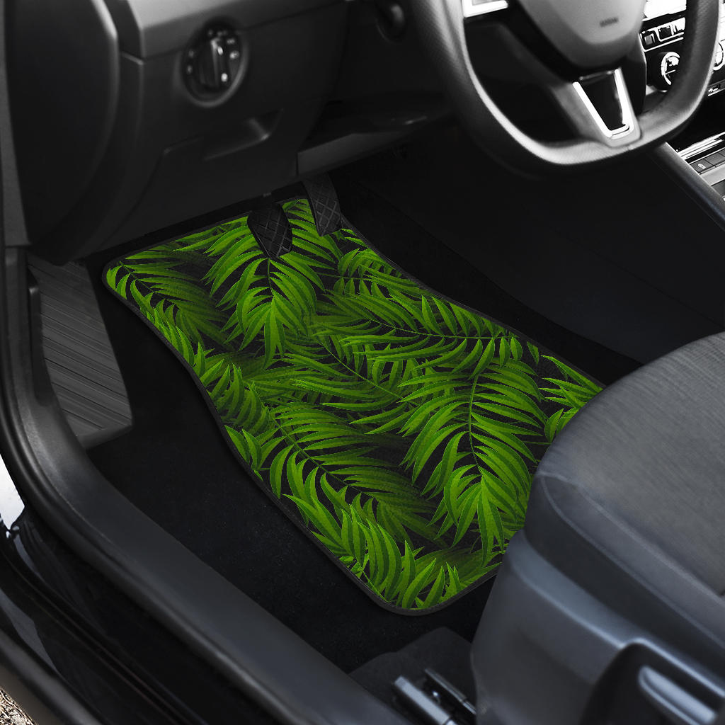 Night Tropical Palm Leaf Pattern Print Front And Back Car Floor Mats/ Front Car Mat