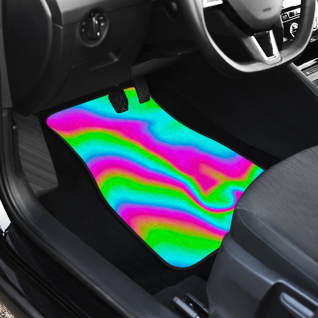 Abstract Psychedelic Trippy Print Front And Back Car Floor Mats/ Front Car Mat