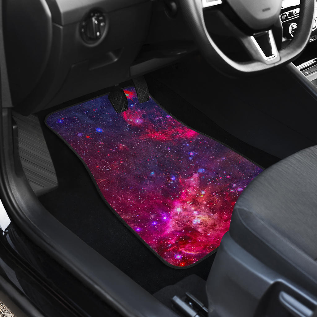 Red Purple Nebula Galaxy Space Print Front And Back Car Floor Mats/ Front Car Mat