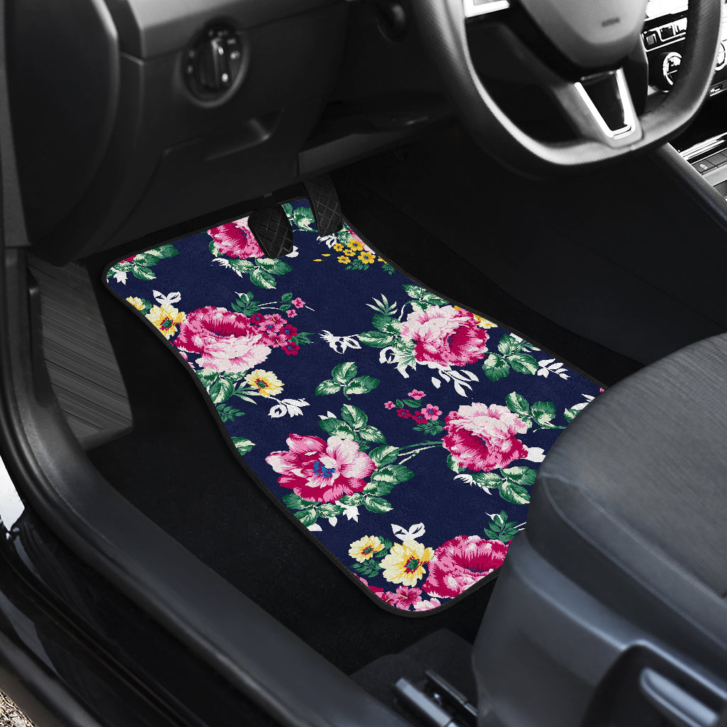 Vintage Blossom Floral Pattern Print Front And Back Car Floor Mats/ Front Car Mat