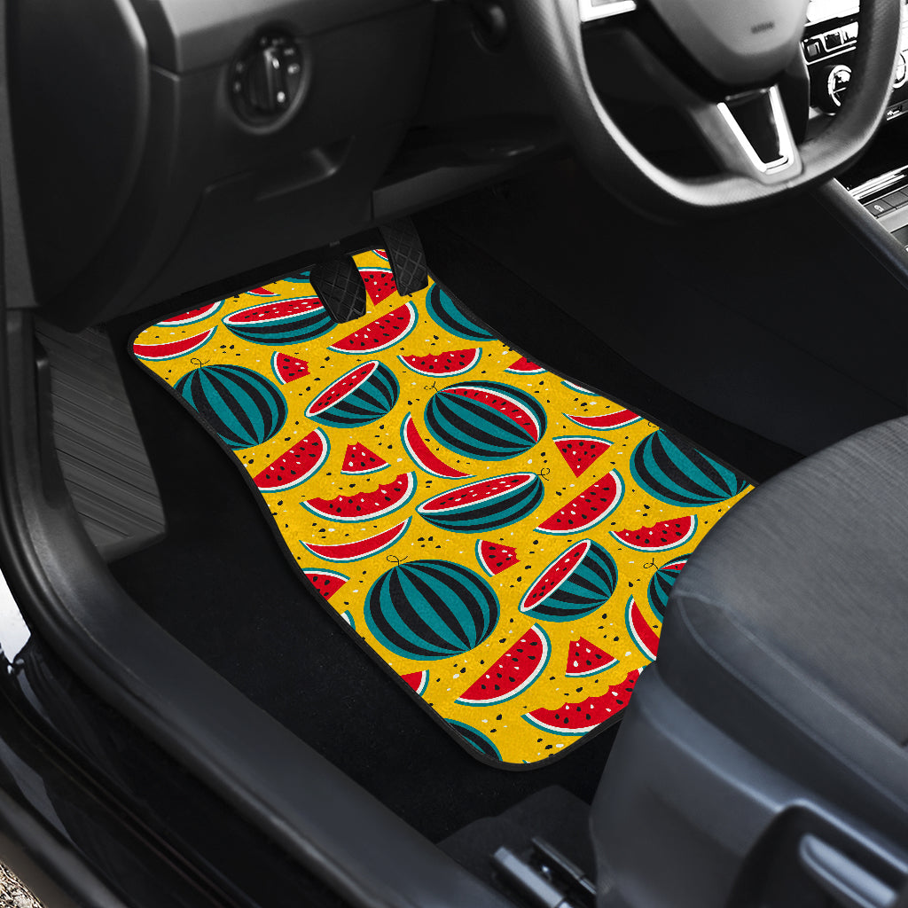 Yellow Watermelon Pieces Pattern Print Front And Back Car Floor Mats/ Front Car Mat