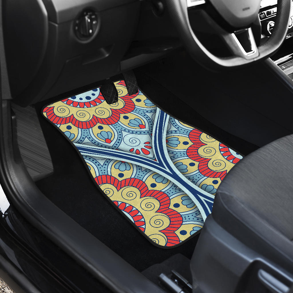 Pastel Ornament Mandala Print Front And Back Car Floor Mats/ Front Car Mat