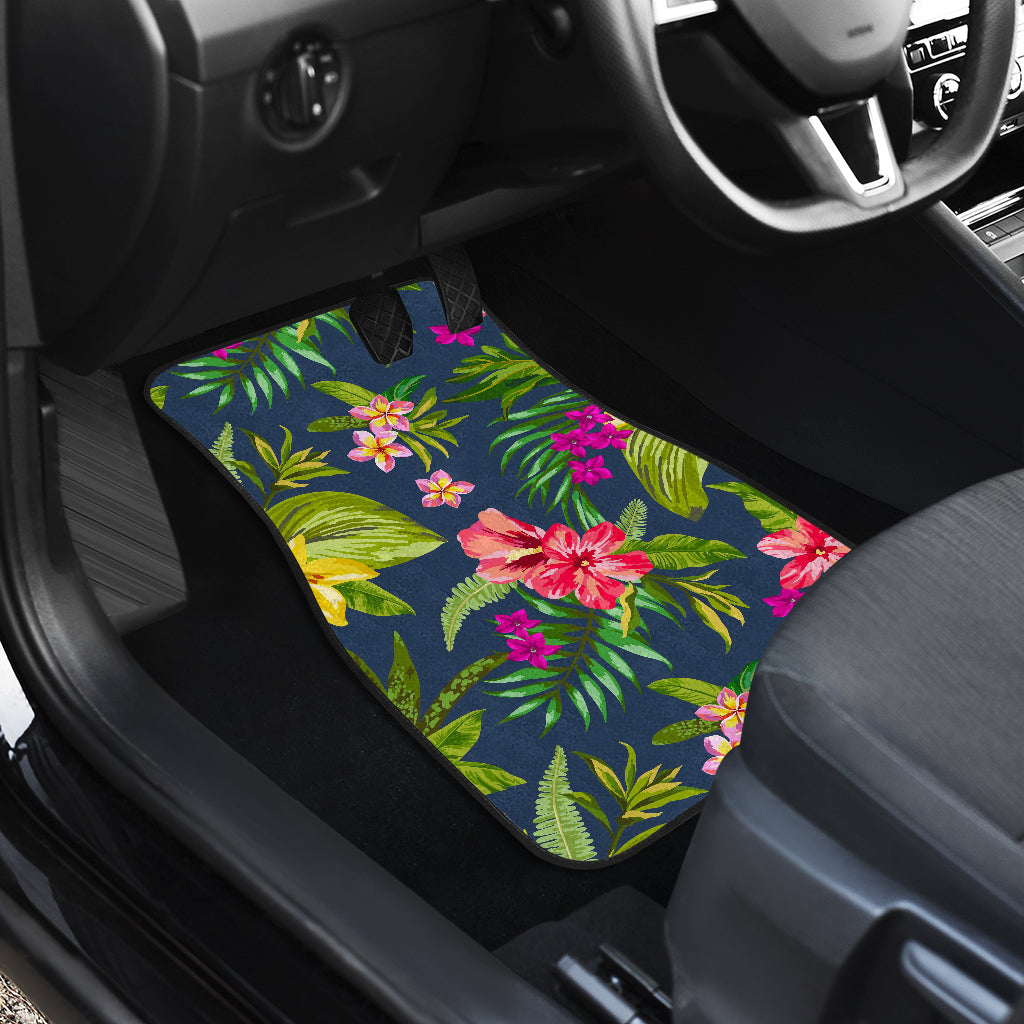 Aloha Hawaiian Flowers Pattern Print Front And Back Car Floor Mats/ Front Car Mat