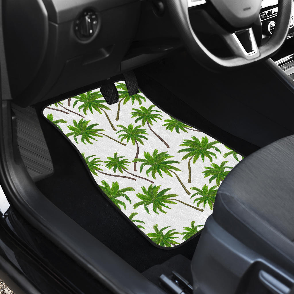 Palm Tree Pattern Print Front And Back Car Floor Mats/ Front Car Mat