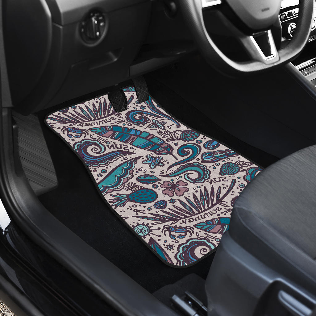 Summer Surfing Pattern Print Front And Back Car Floor Mats/ Front Car Mat