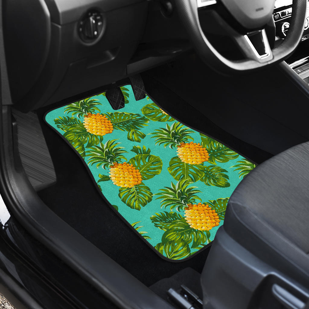 Palm Leaf Pineapple Pattern Print Front And Back Car Floor Mats/ Front Car Mat