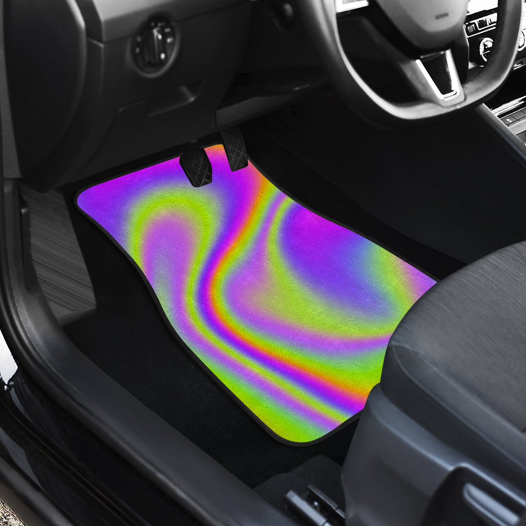 Abstract Holographic Trippy Print Front And Back Car Floor Mats/ Front Car Mat