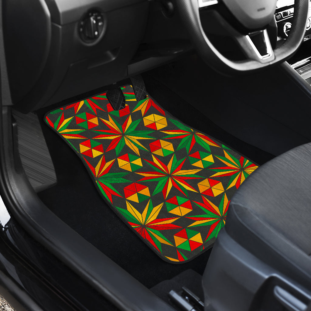 Abstract Geometric Reggae Pattern Print Front And Back Car Floor Mats/ Front Car Mat