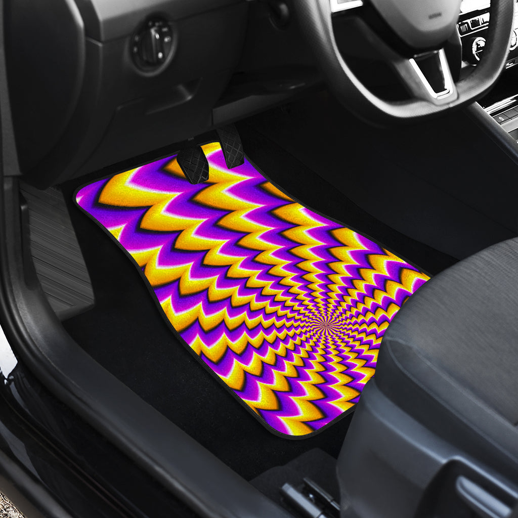Yellow Dizzy Moving Optical Illusion Front And Back Car Floor Mats/ Front Car Mat