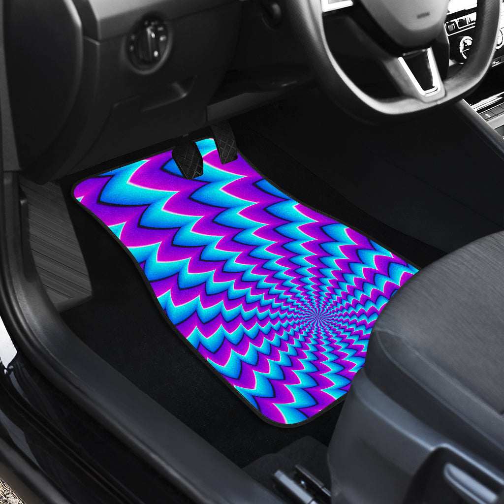 Blue Dizzy Moving Optical Illusion Front And Back Car Floor Mats/ Front Car Mat