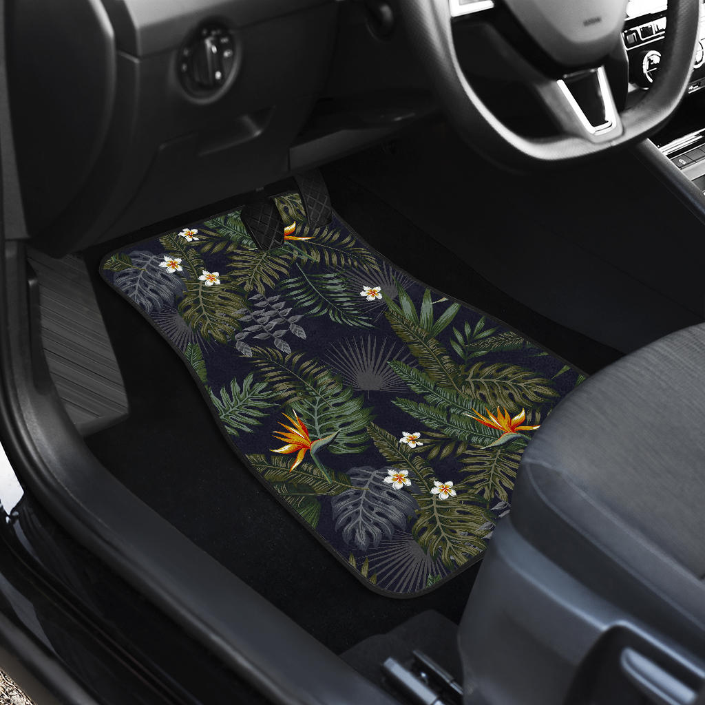 Night Tropical Hawaii Pattern Print Front And Back Car Floor Mats/ Front Car Mat