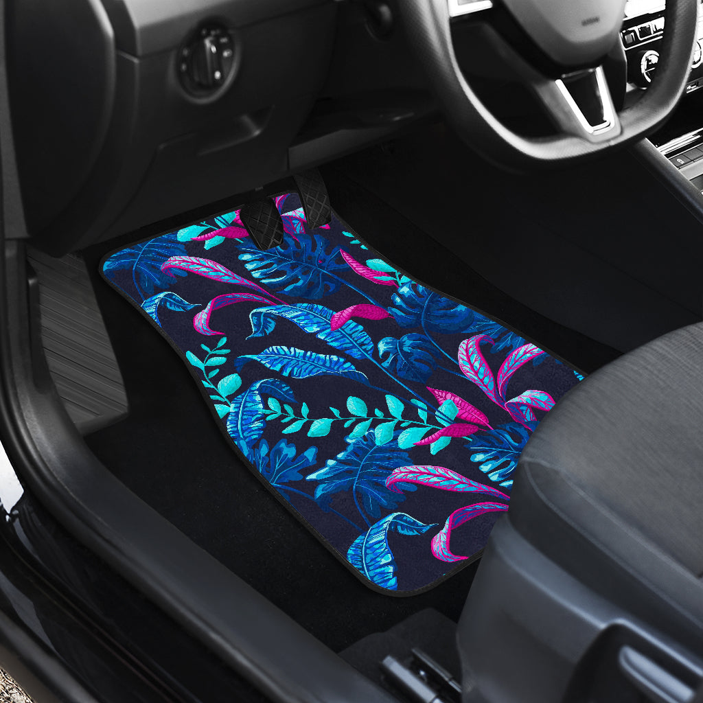 Turquoise Hawaii Tropical Pattern Print Front And Back Car Floor Mats/ Front Car Mat