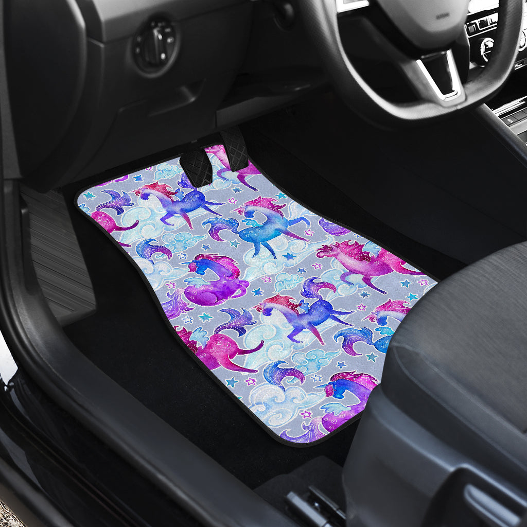 Unicorn Paradise Pattern Print Front And Back Car Floor Mats/ Front Car Mat