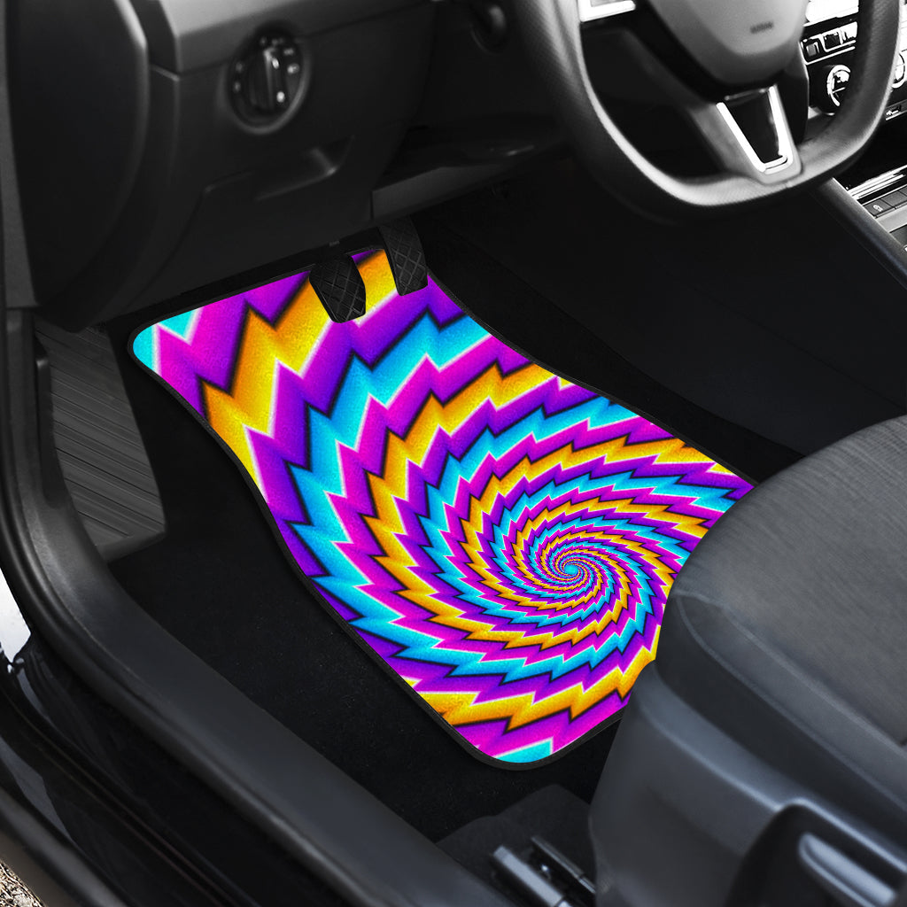 Twisted Spiral Moving Optical Illusion Front And Back Car Floor Mats/ Front Car Mat