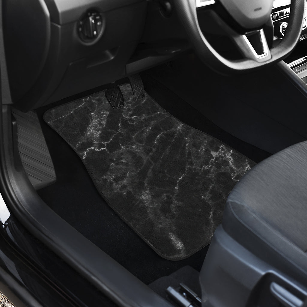Black White Smoke Marble Print Front And Back Car Floor Mats/ Front Car Mat