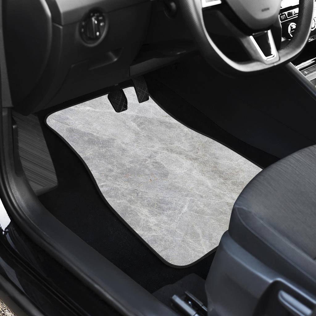 Silver Grey Marble Print Front And Back Car Floor Mats/ Front Car Mat