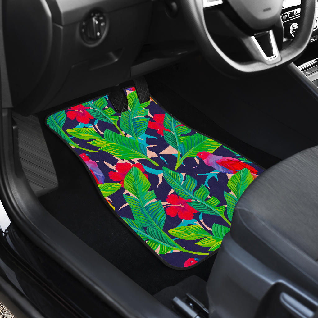 Parrot Banana Leaf Hawaii Pattern Print Front And Back Car Floor Mats/ Front Car Mat
