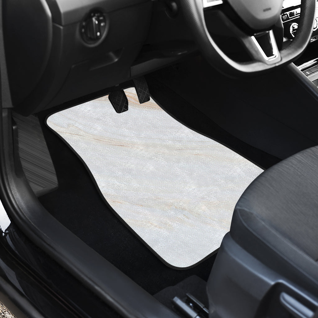 White Brown Smooth Marble Print Front And Back Car Floor Mats/ Front Car Mat