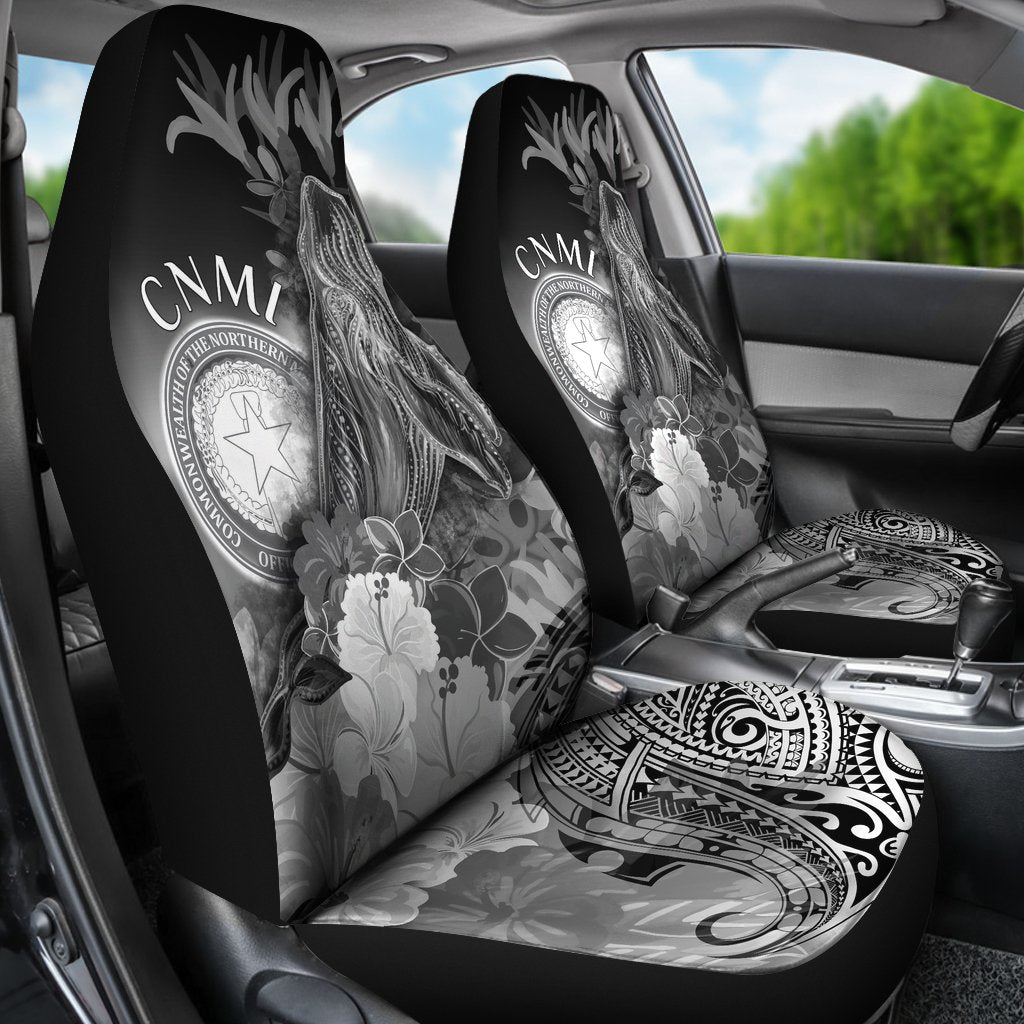 CNMI Car Seat Humpback Whale with Tropical Flowers (White)
