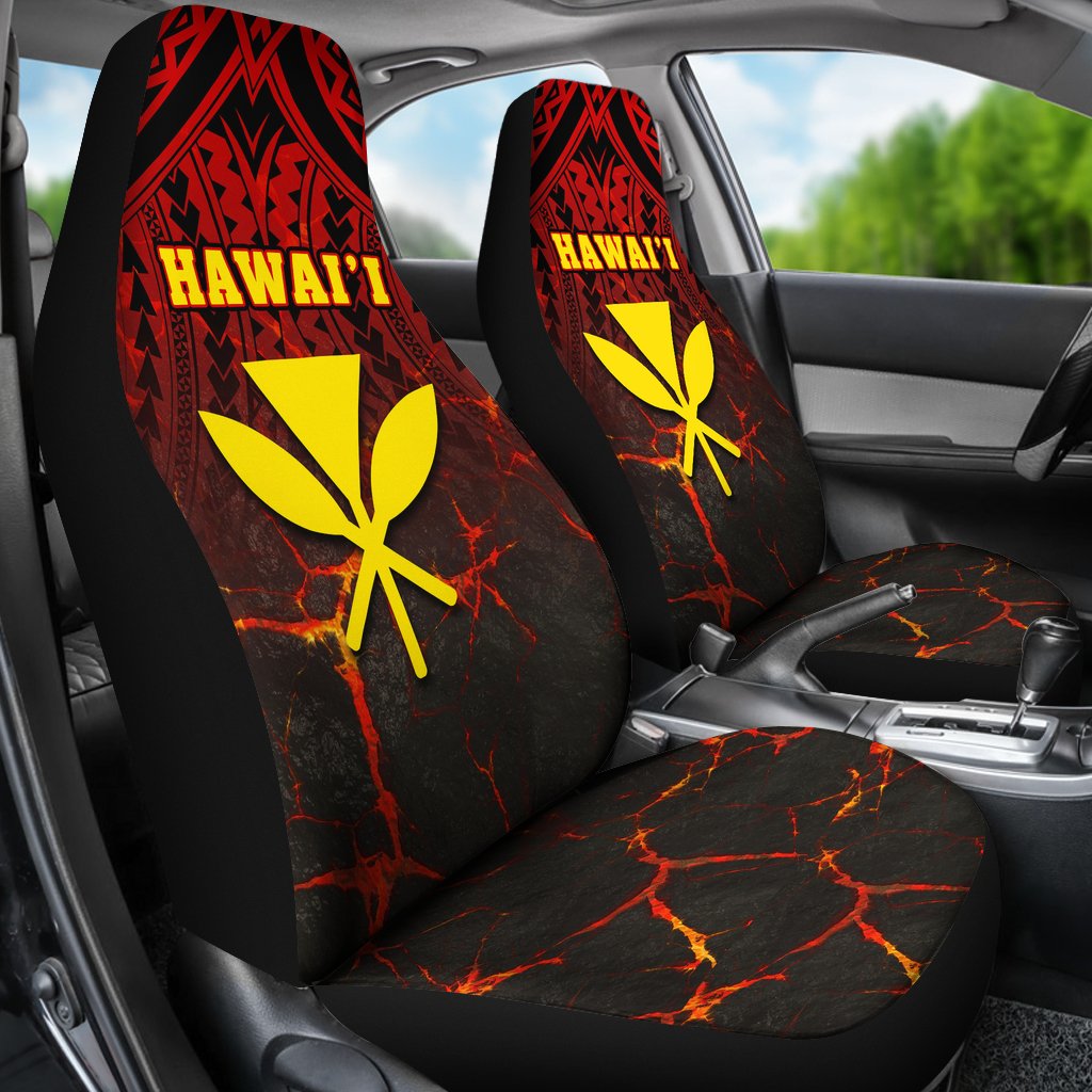 Hawaii Kanaka Front Car Seat Cover Universal Fit Polynesian Eruption Style
