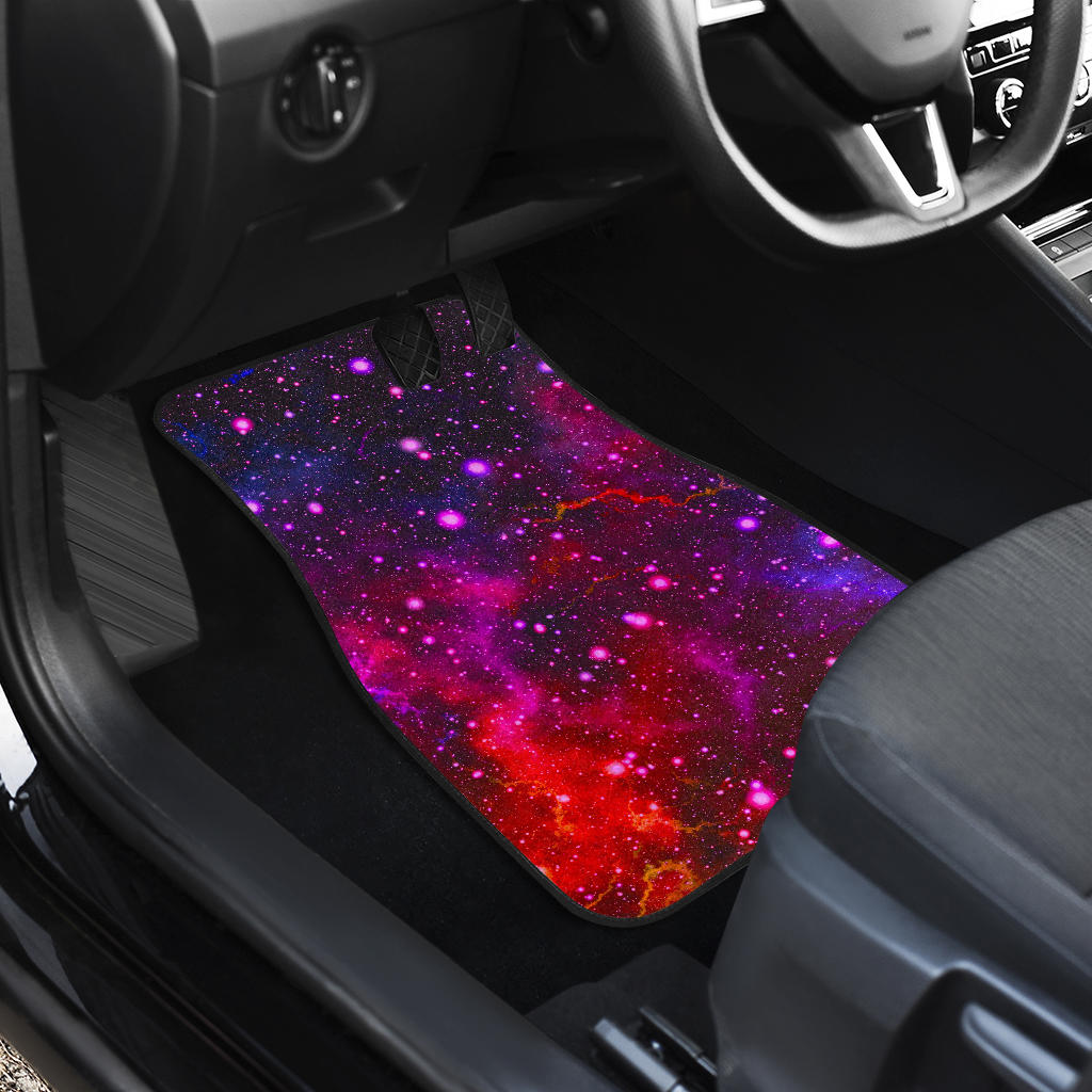 Purple Dark Galaxy Space Print Front And Back Car Floor Mats/ Front Car Mat