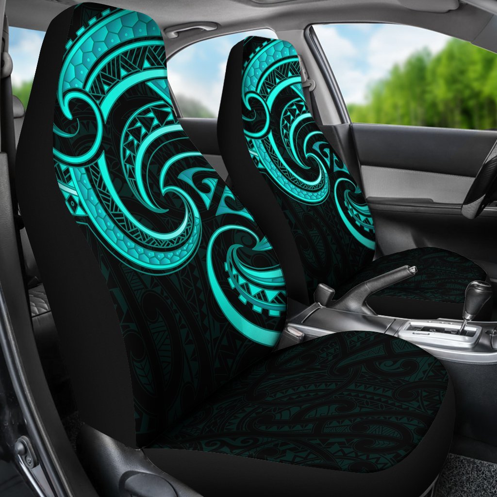 New Zealand Maori Mangopare Car Seat Covers Polynesian Turquoise