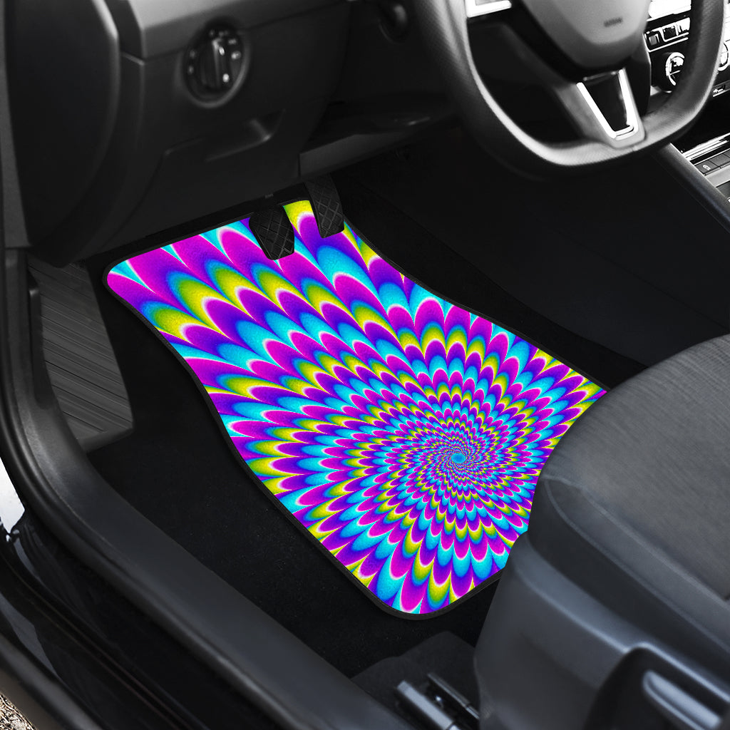 Abstract Dizzy Moving Optical Illusion Front And Back Car Floor Mats/ Front Car Mat