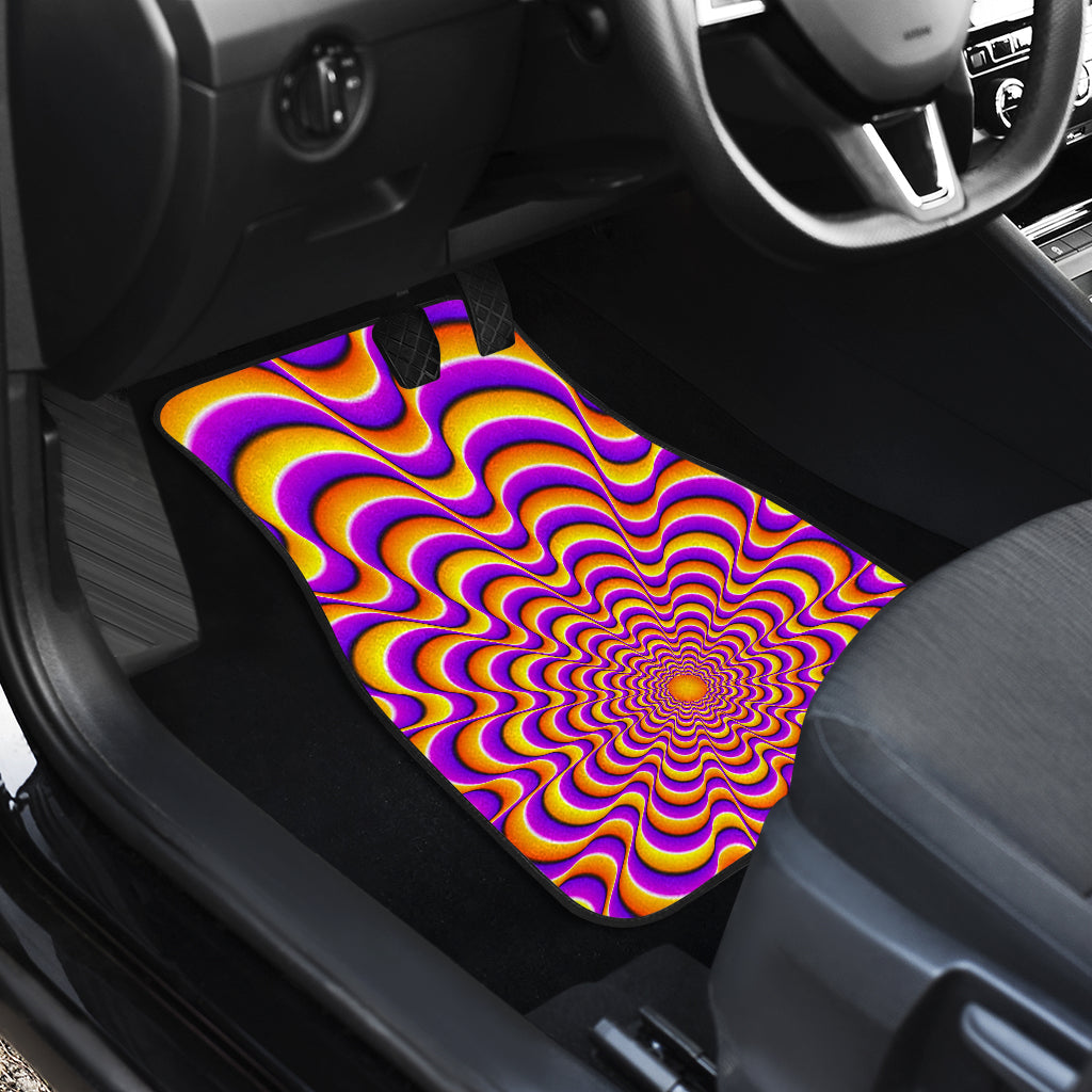 Yellow Splashing Moving Optical Illusion Front And Back Car Floor Mats/ Front Car Mat