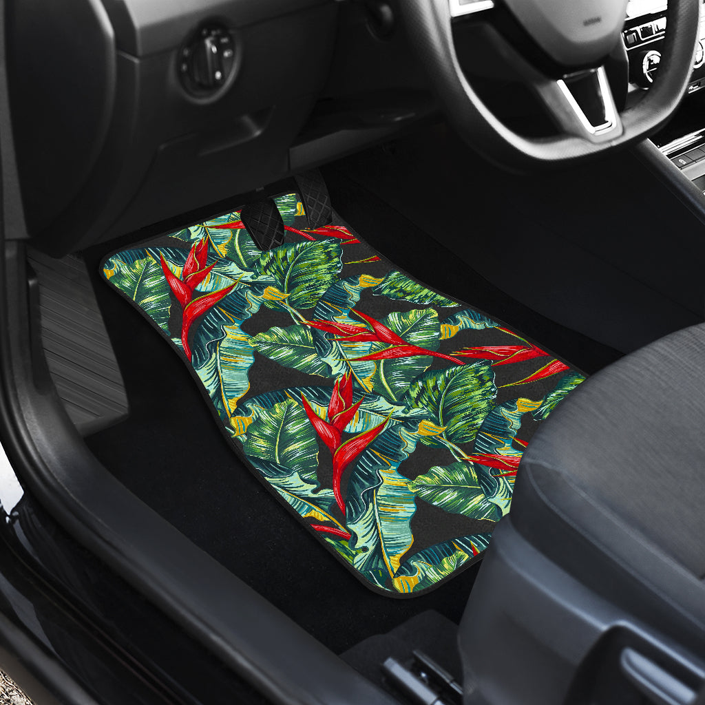 Banana Leaf Hawaiian Pattern Print Front And Back Car Floor Mats/ Front Car Mat