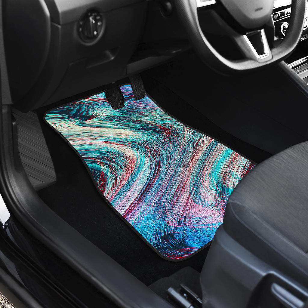 Smoke Psychedelic Trippy Print Front And Back Car Floor Mats/ Front Car Mat