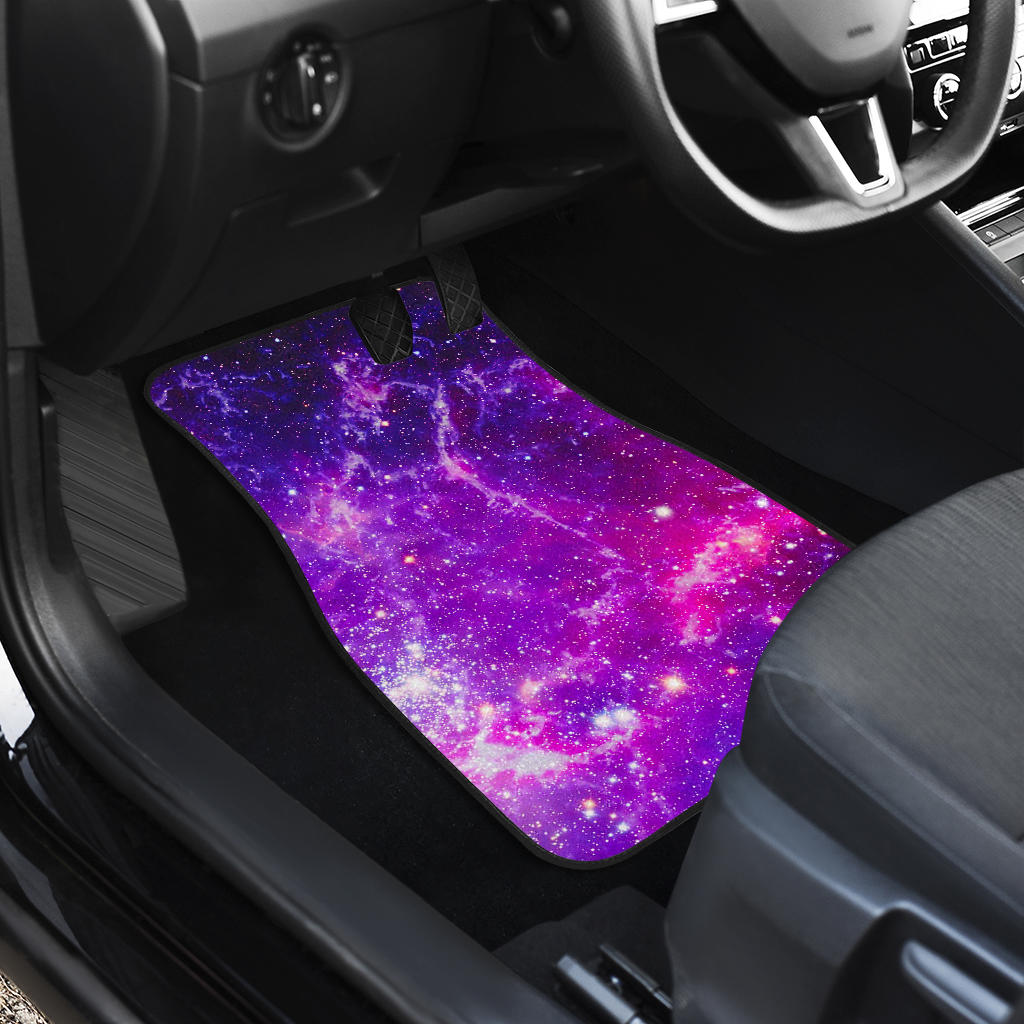 Purple Bursting Galaxy Space Print Front And Back Car Floor Mats/ Front Car Mat