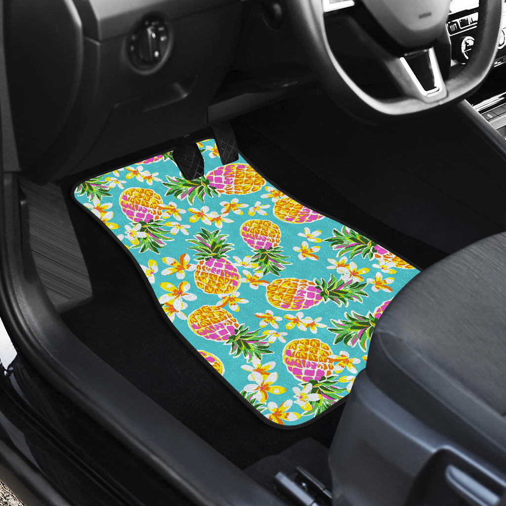 Aloha Summer Pineapple Pattern Print Front And Back Car Floor Mats/ Front Car Mat