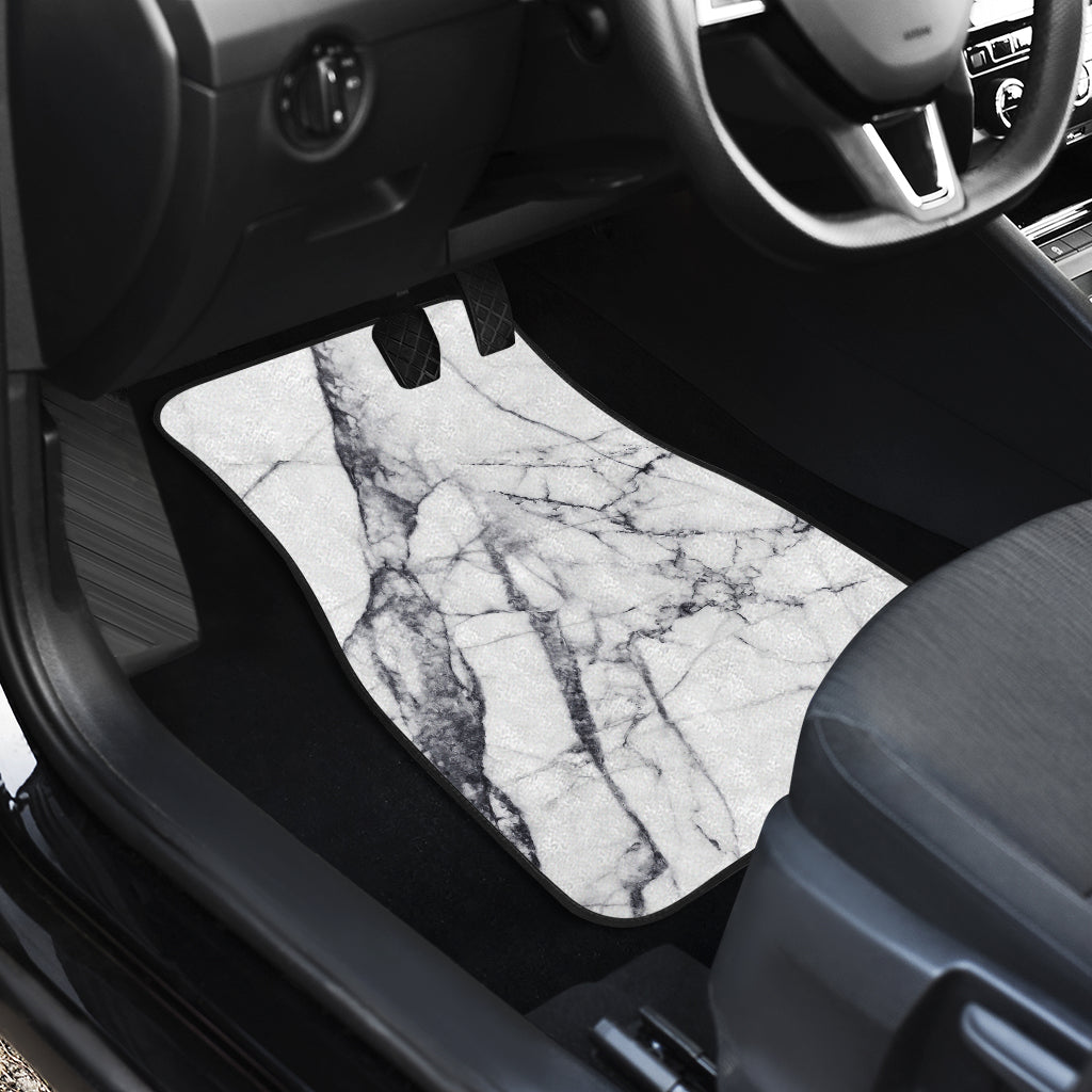 White Gray Scratch Marble Print Front And Back Car Floor Mats/ Front Car Mat