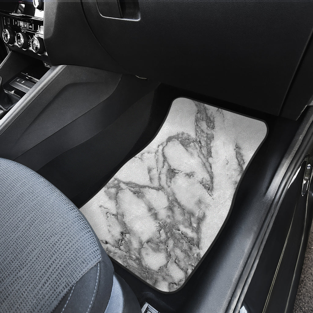 White Gray Marble Print Front And Back Car Floor Mats/ Front Car Mat