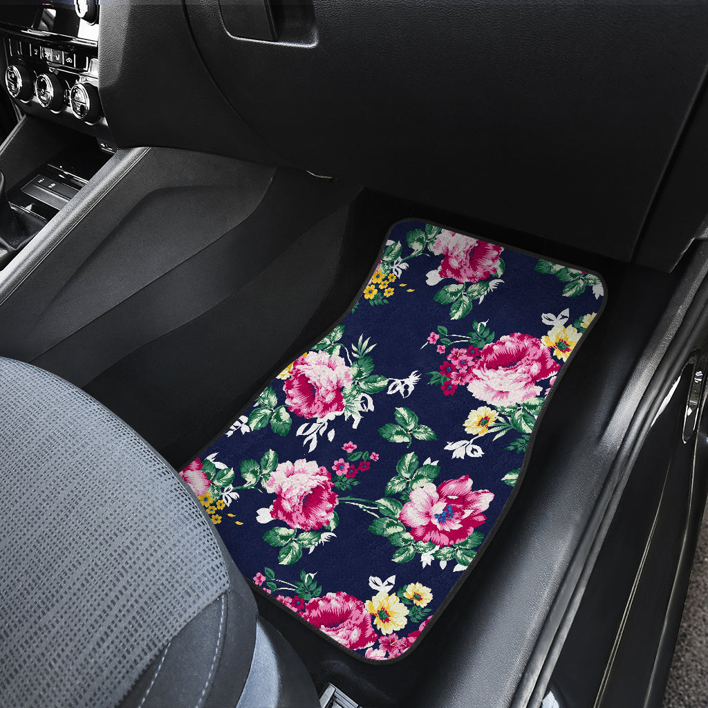 Vintage Blossom Floral Pattern Print Front And Back Car Floor Mats/ Front Car Mat