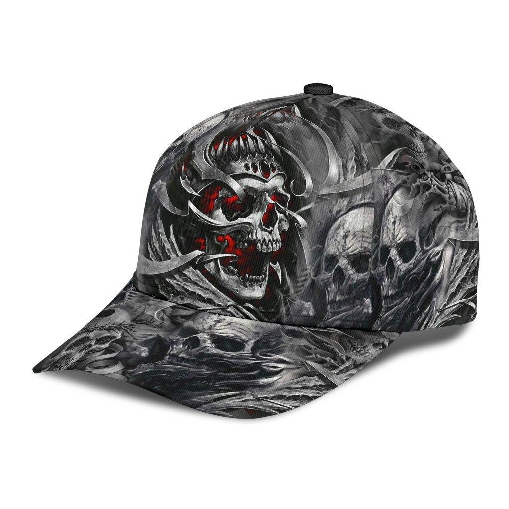 3D All Over Printed Baseball Cap With Skull/ Skull Cap Hat For Men And Women