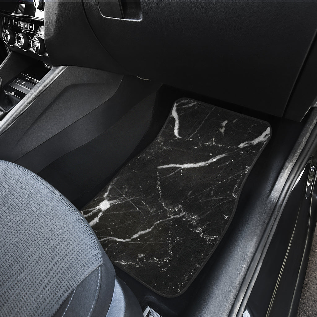 Black White Scratch Marble Print Front And Back Car Floor Mats/ Front Car Mat