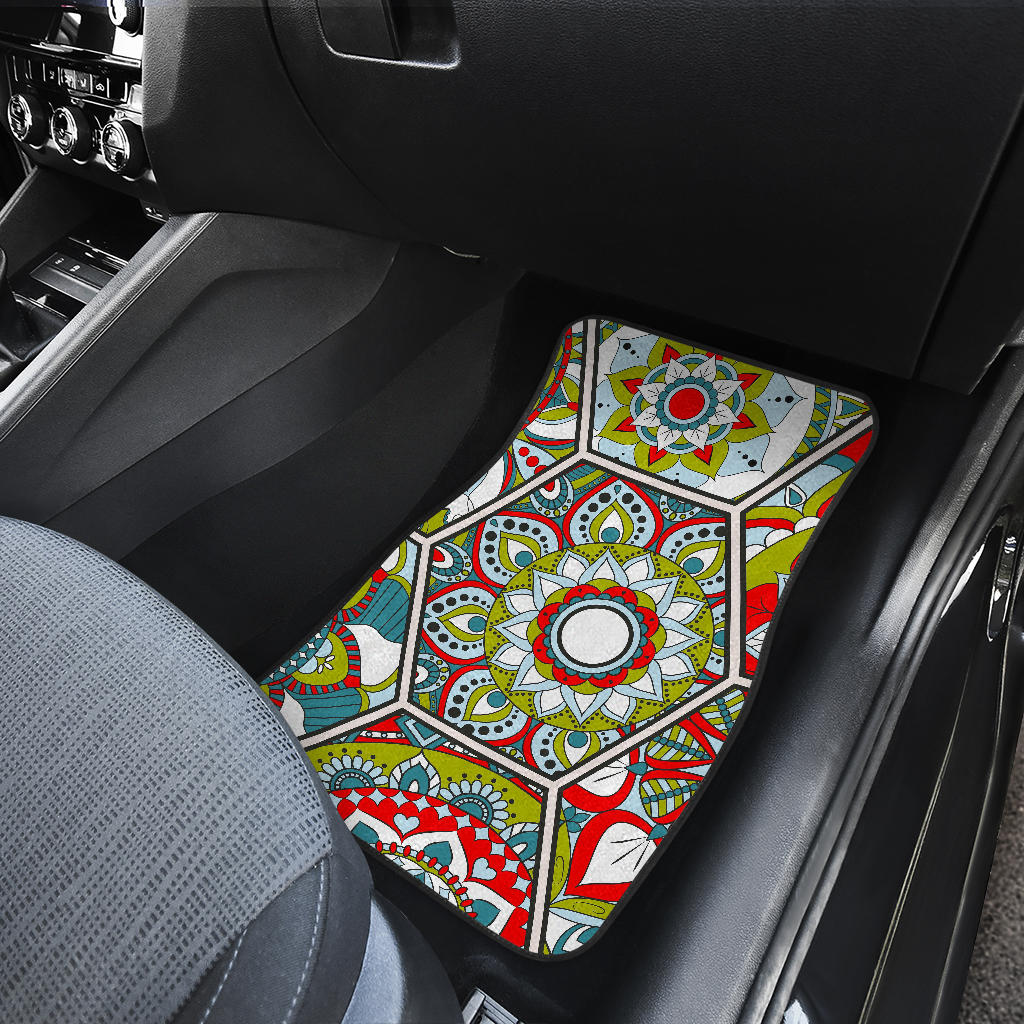 Oriental Mandala Bohemian Pattern Print Front And Back Car Floor Mats/ Front Car Mat