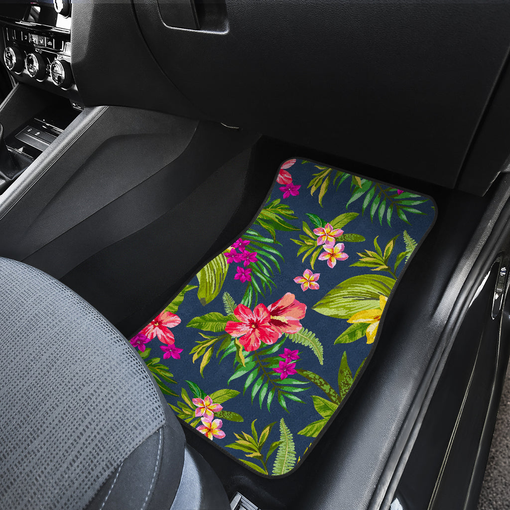 Aloha Hawaiian Flowers Pattern Print Front And Back Car Floor Mats/ Front Car Mat
