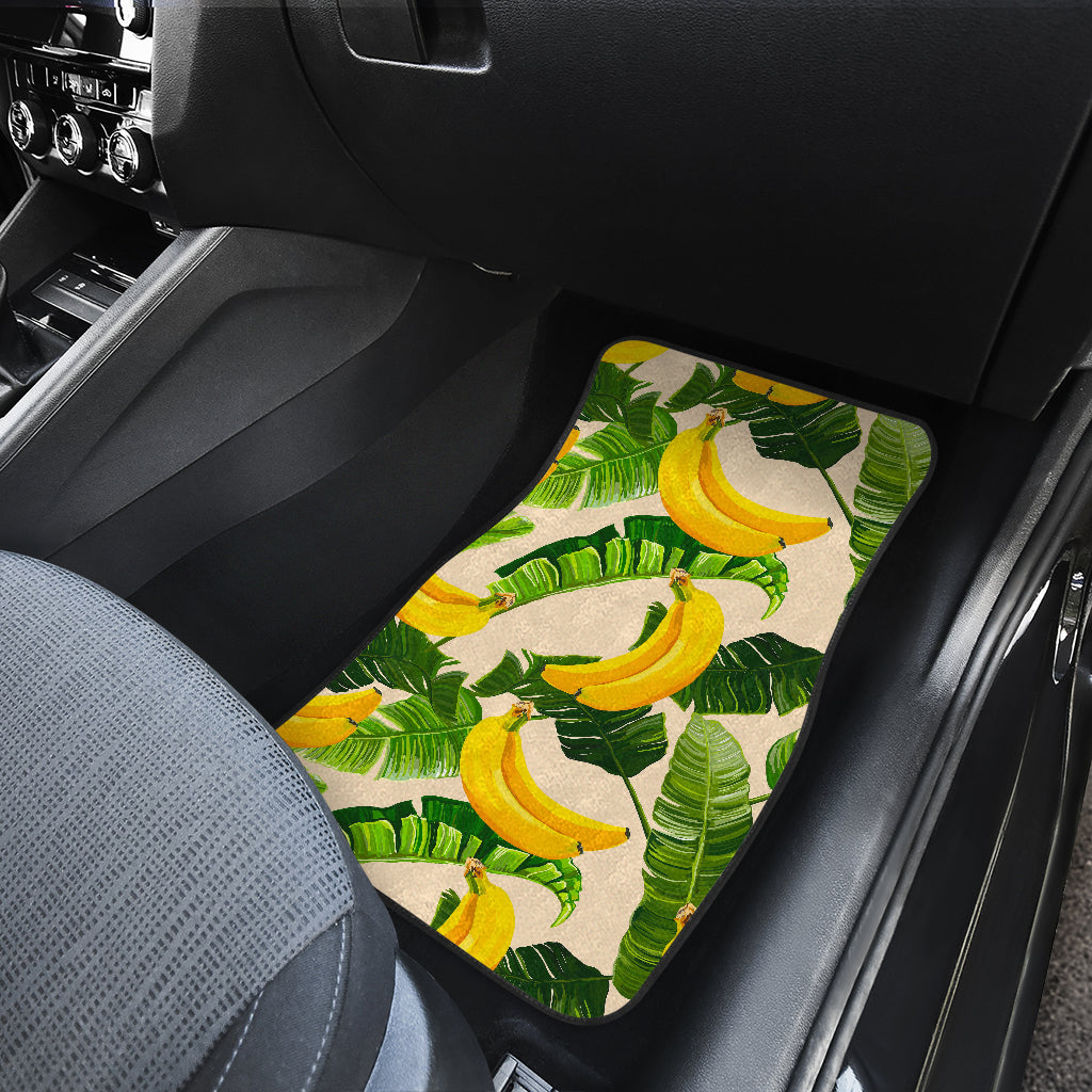 Aloha Banana Pattern Print Front And Back Car Floor Mats/ Front Car Mat